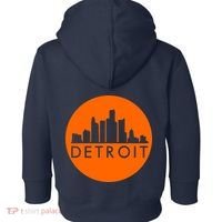 Detroit Simple Orange Logo Front And Back Toddler Hoodie thumb 1