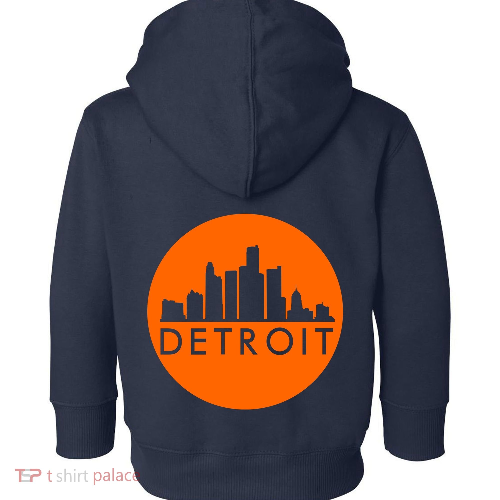 Detroit Simple Orange Logo Front And Back Toddler Hoodie
