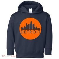 Detroit Simple Orange Logo Front And Back Toddler Hoodie thumb 0