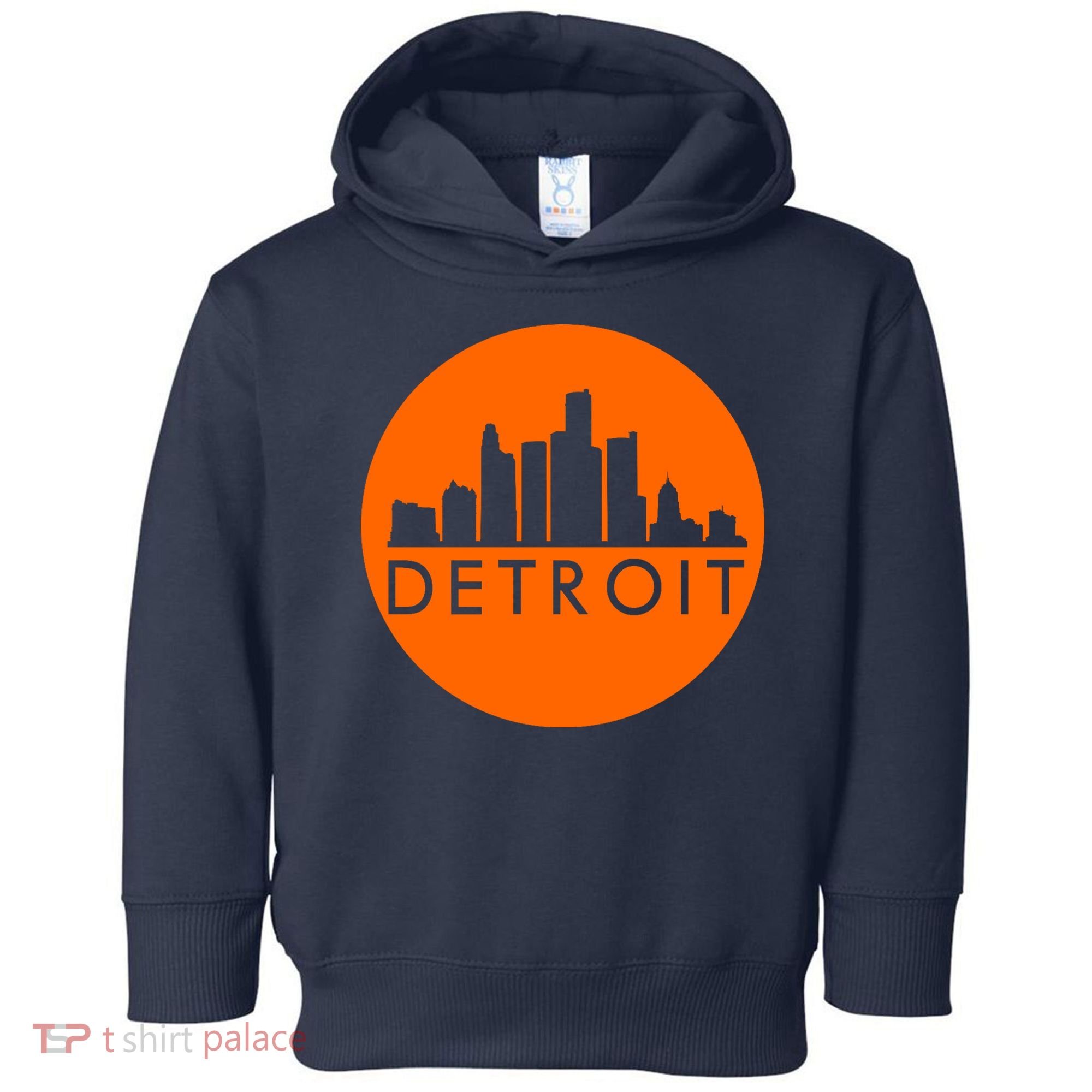 Detroit Simple Orange Logo Front And Back Toddler Hoodie
