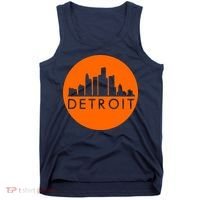 Detroit Simple Orange Logo Front And Back Tank Top thumb 0
