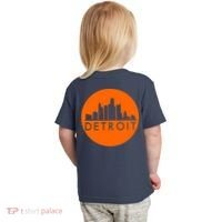Detroit Simple Orange Logo Front And Back Toddler T-Shirt thumb 1