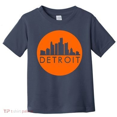 Detroit Simple Orange Logo Front And Back Toddler T-Shirt