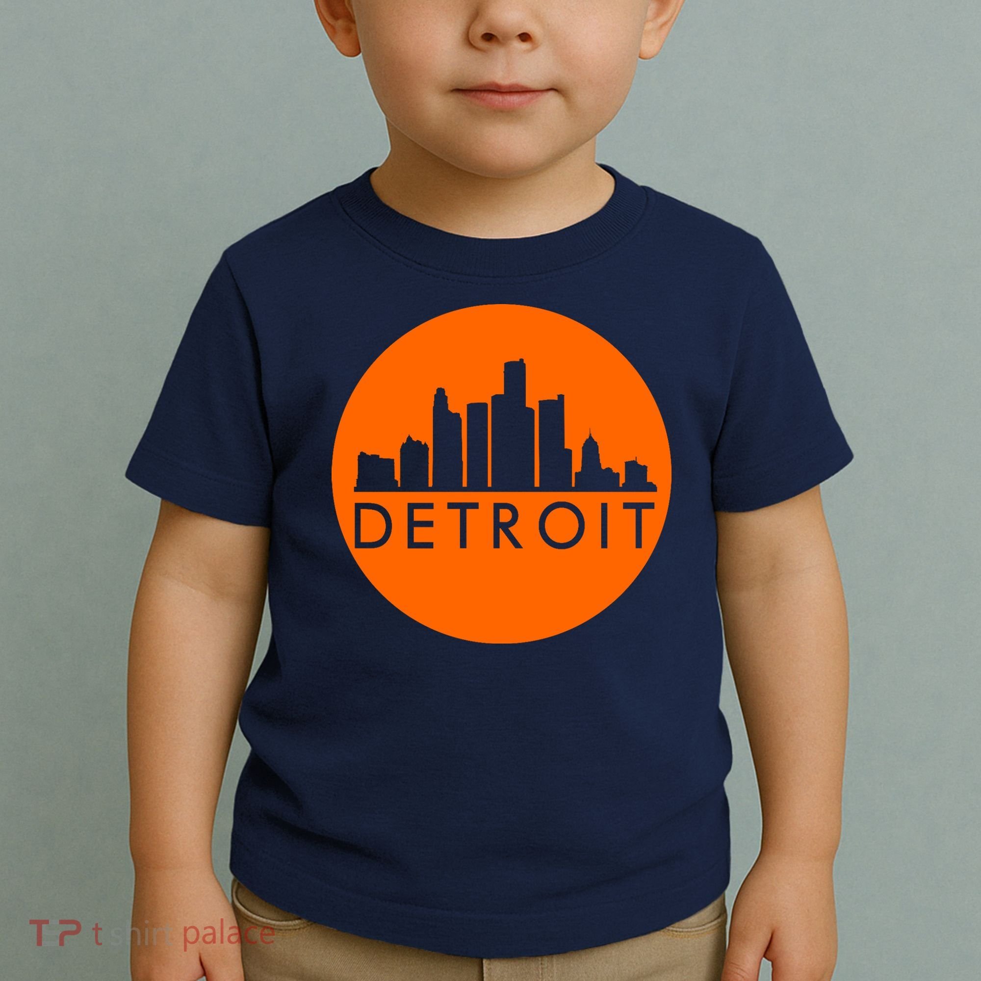 Detroit Simple Orange Logo Front And Back Toddler T-Shirt