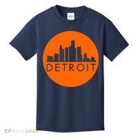 Detroit Simple Orange Logo Front And Back Kids T-Shirt thumb 0