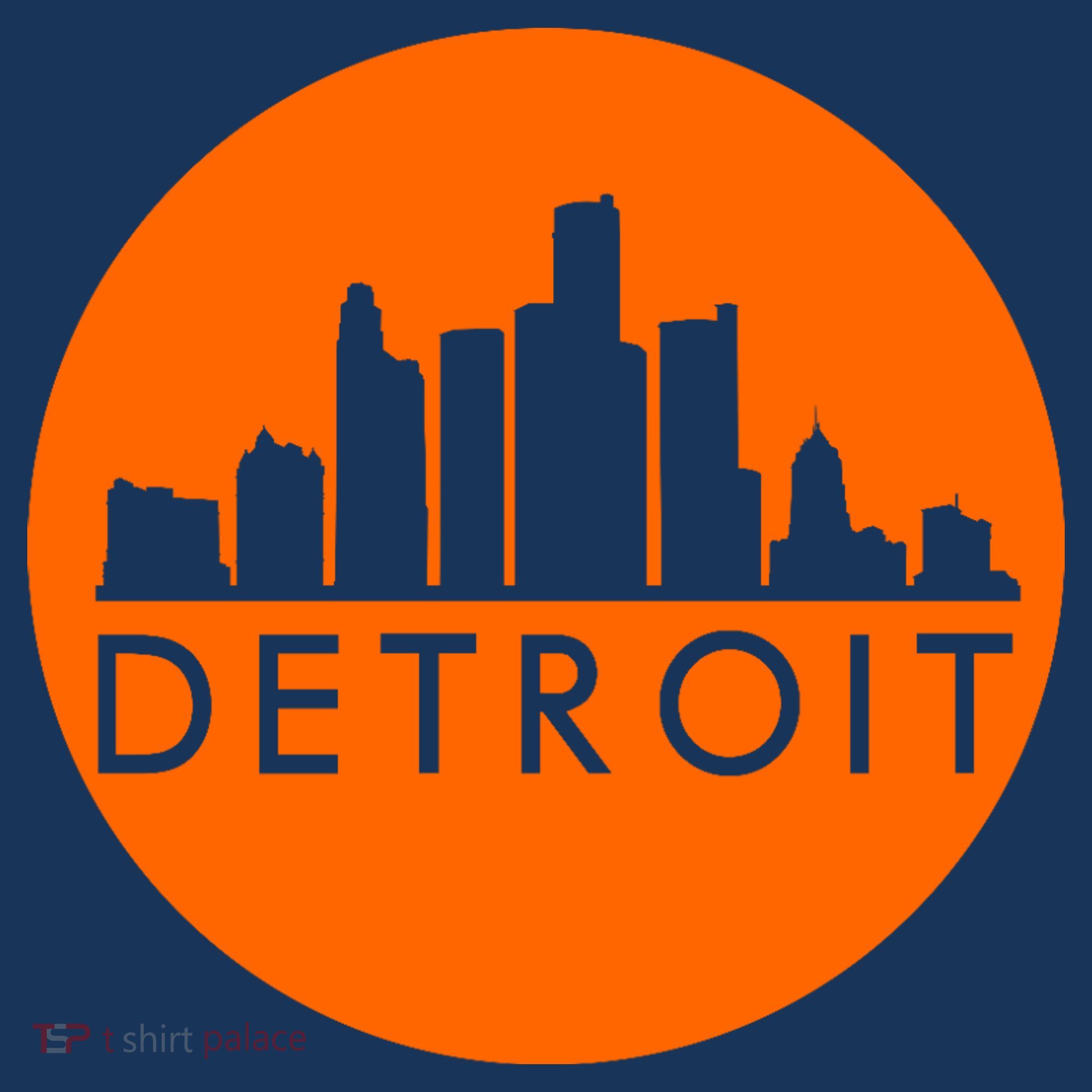 Detroit Simple Orange Logo Front And Back Kids T-Shirt