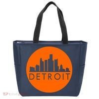 Detroit Simple Orange Logo Front And Back Tote Bag thumb 0