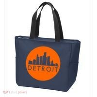 Detroit Simple Orange Logo Front And Back Tote Bag thumb 3