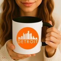 Detroit Simple Orange Logo Coffee Mug thumb 3