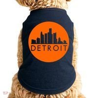 Detroit Simple Orange Logo Doggie Tank thumb 0
