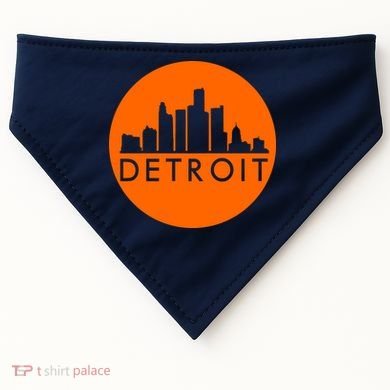 Detroit Simple Orange Logo USA-Made Doggie Bandana