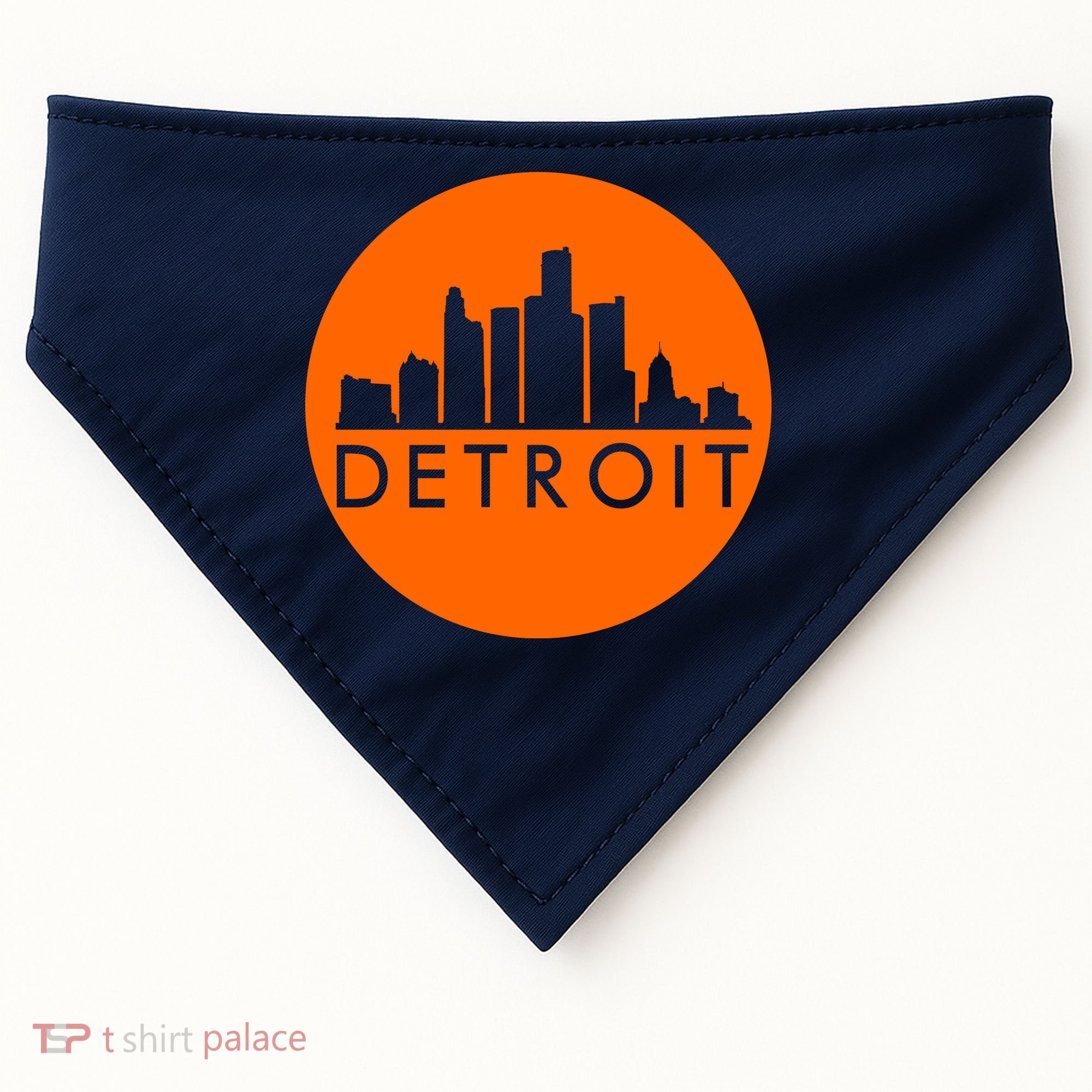 Detroit Simple Orange Logo USA-Made Doggie Bandana