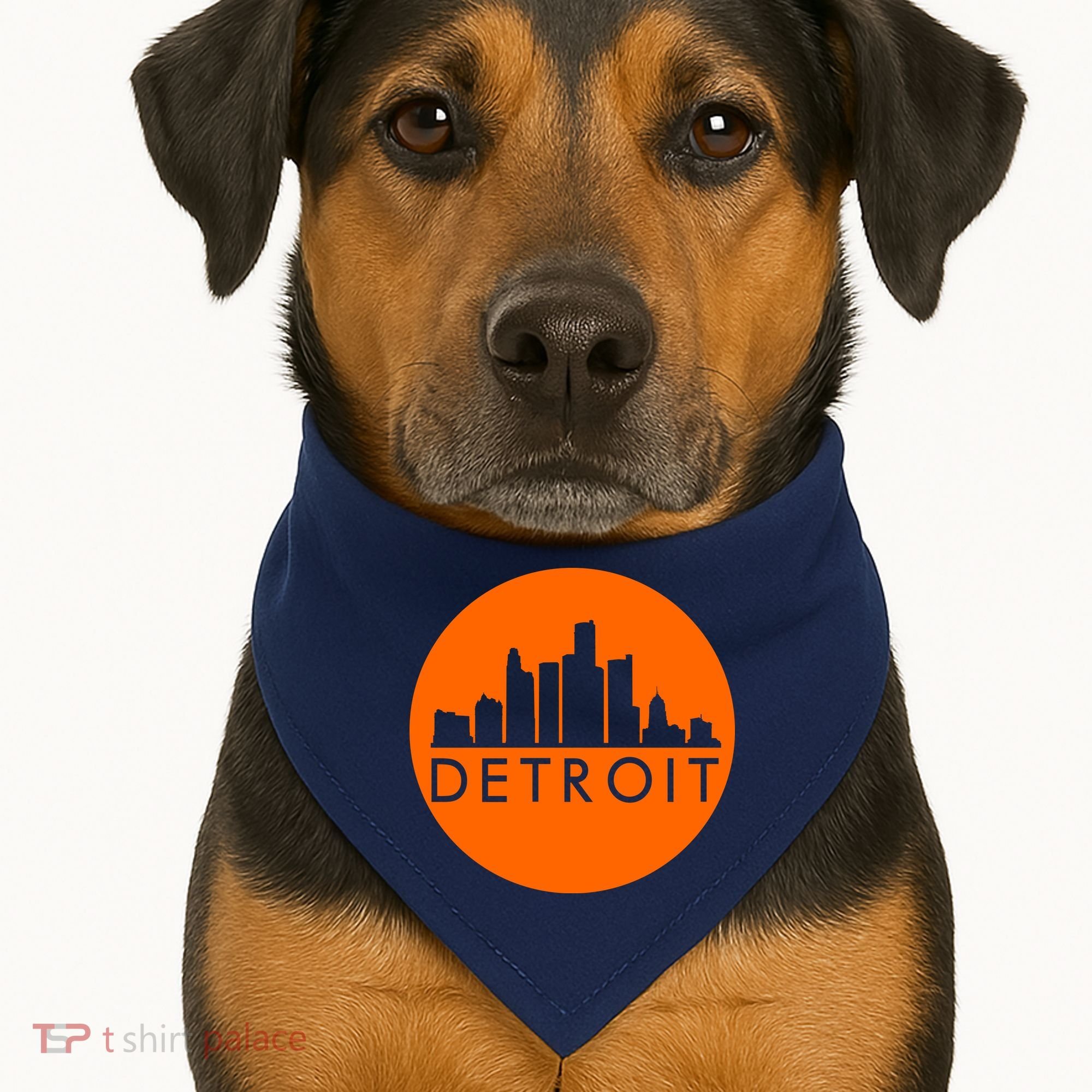 Detroit Simple Orange Logo USA-Made Doggie Bandana
