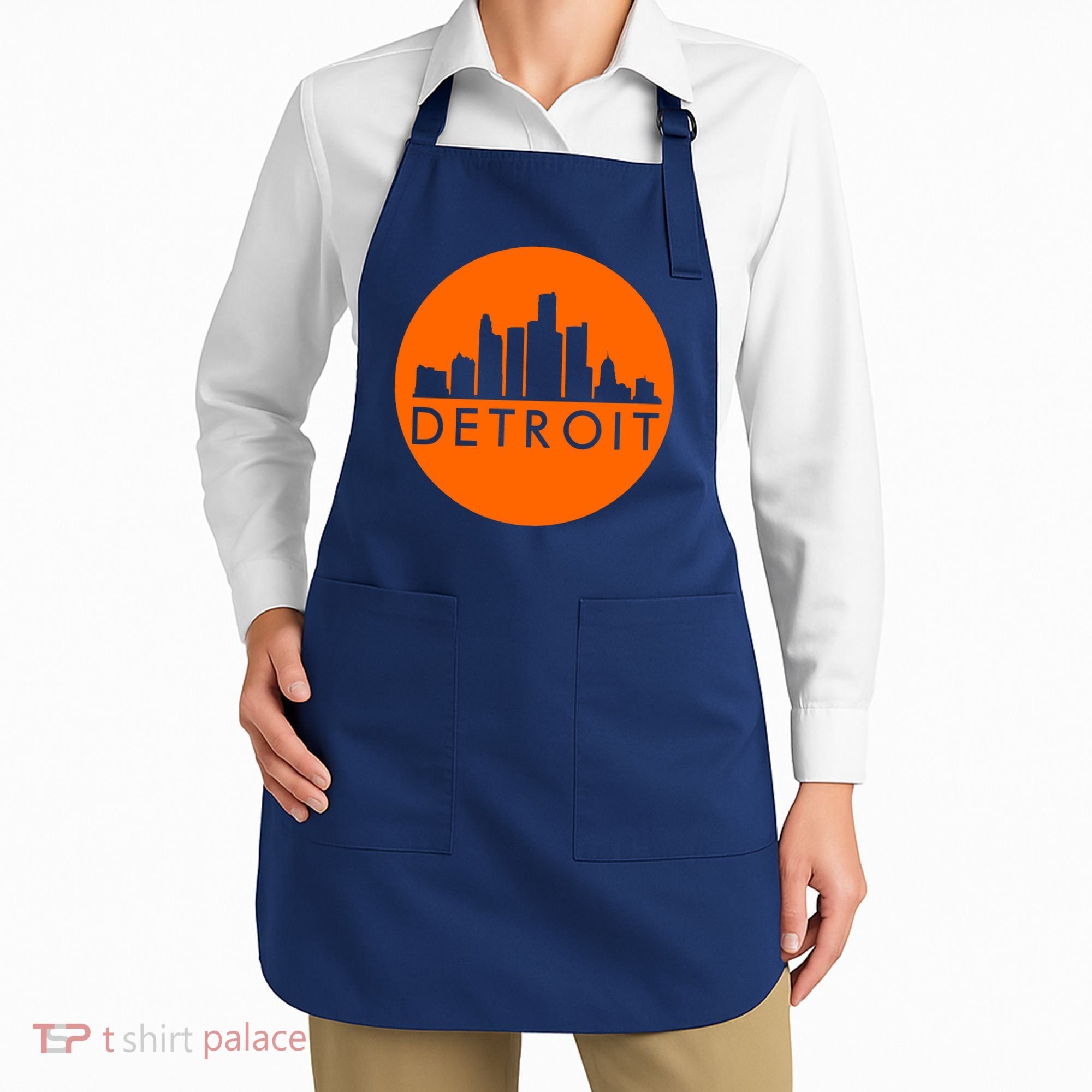 Detroit Simple Orange Logo Apron