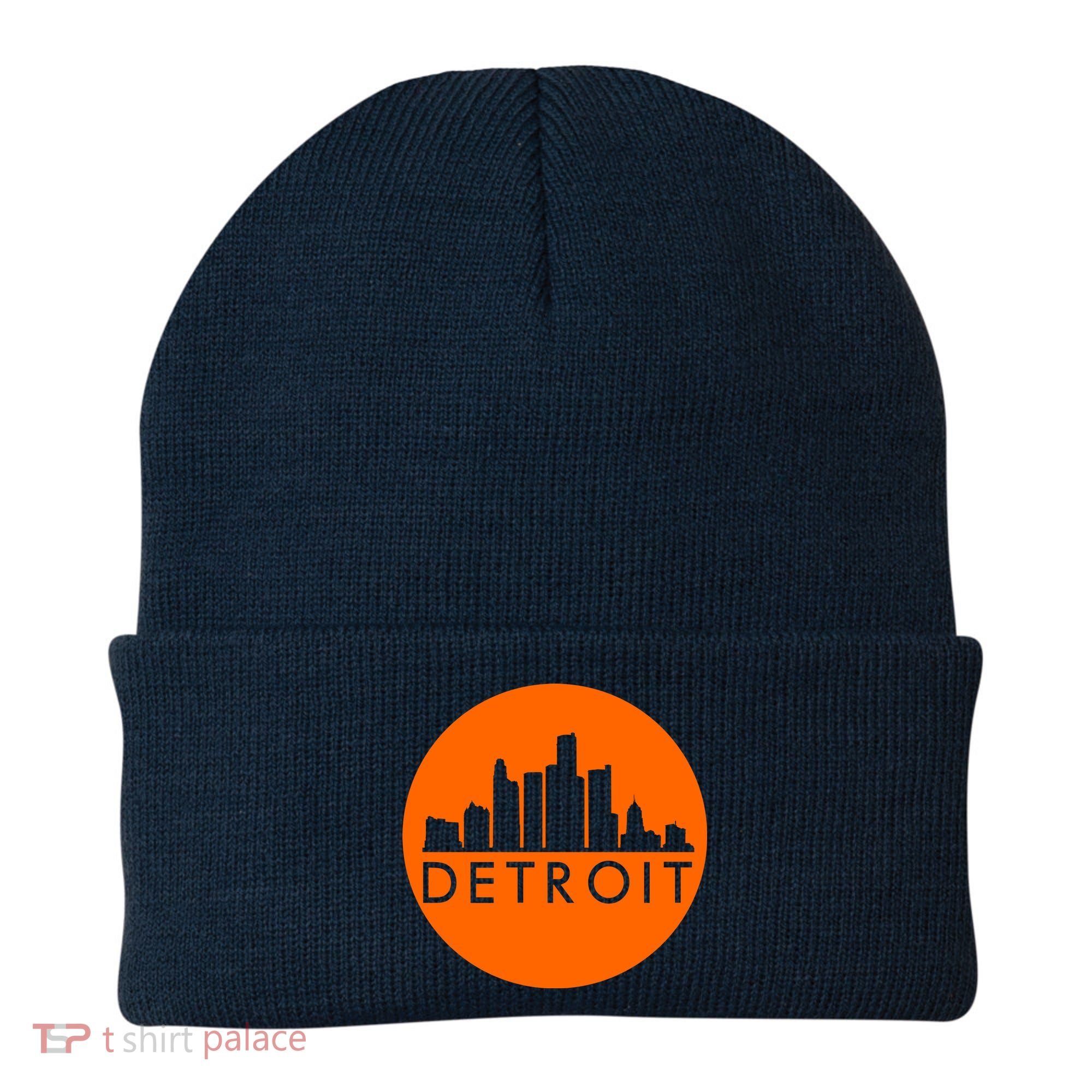 Detroit Simple Orange Logo Beanie