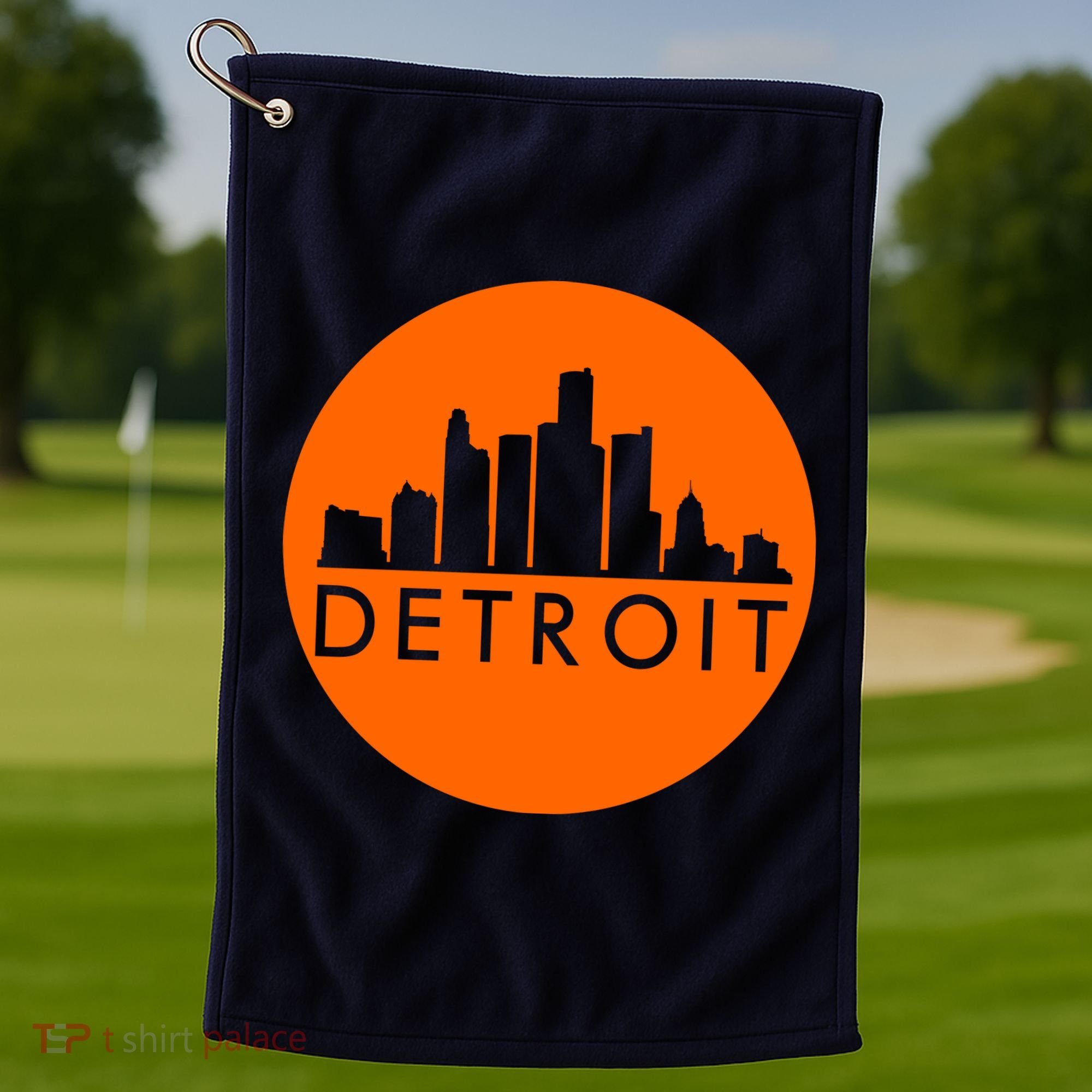 Detroit Simple Orange Logo Golf Towel