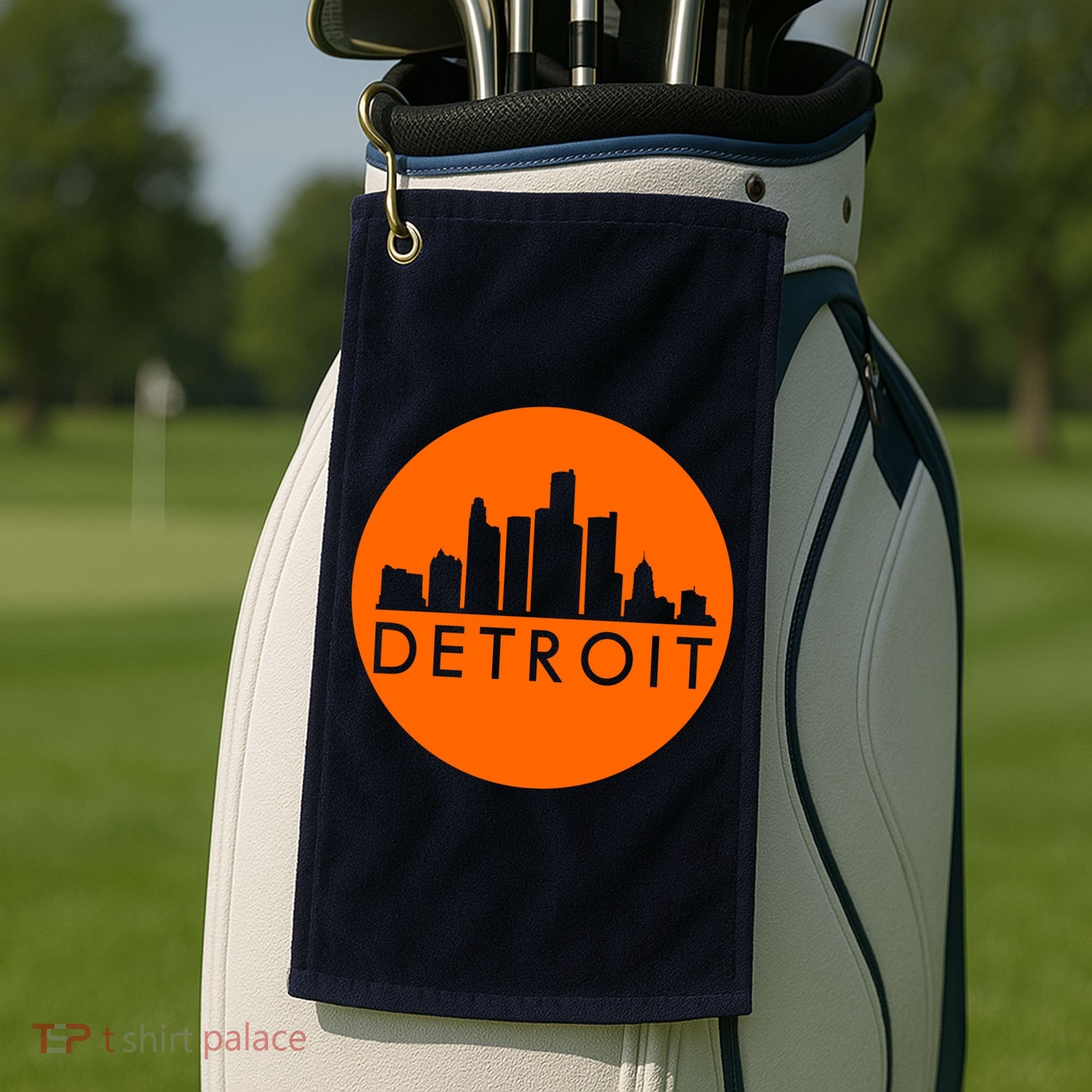 Detroit Simple Orange Logo Golf Towel