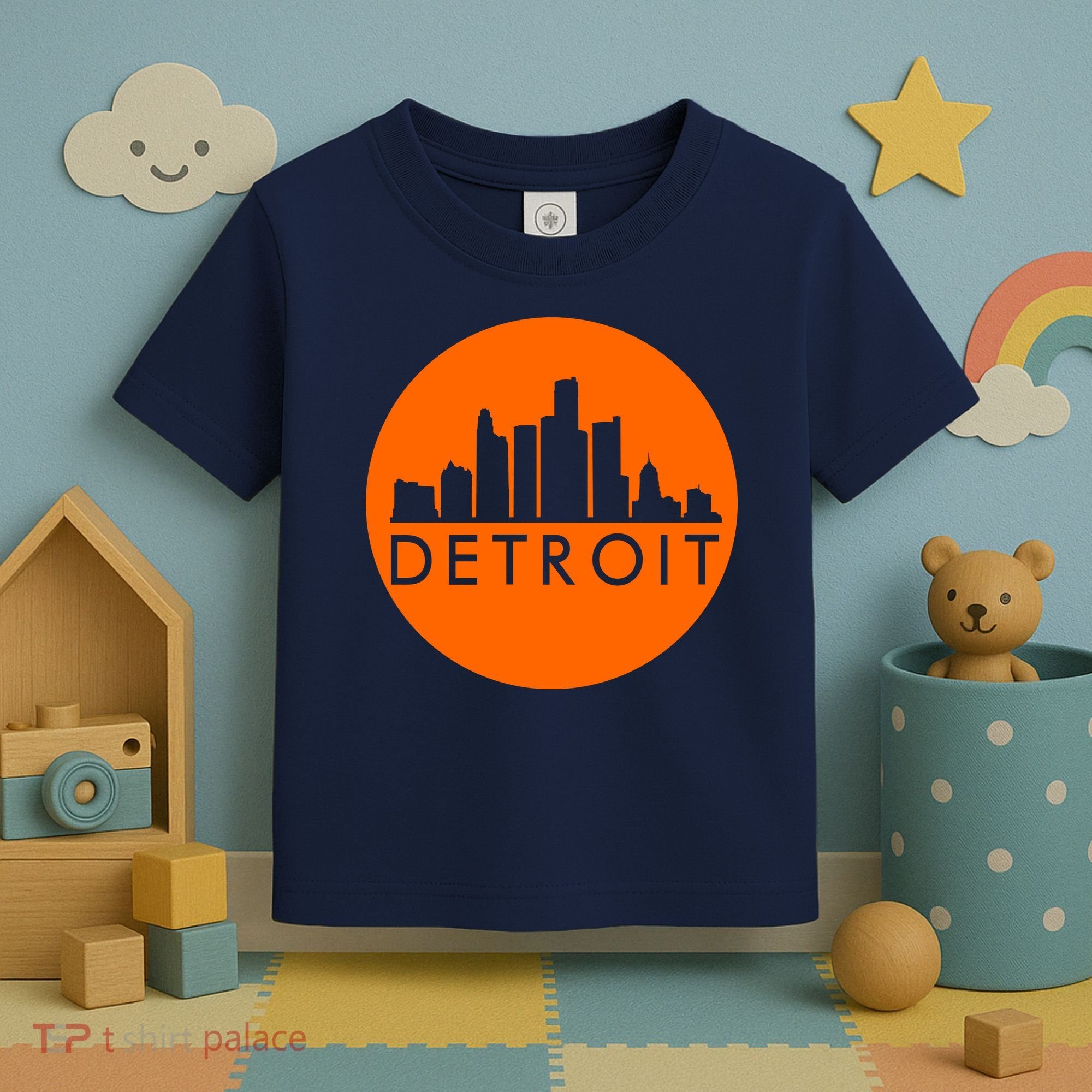Detroit Simple Orange Logo Toddler T-Shirt