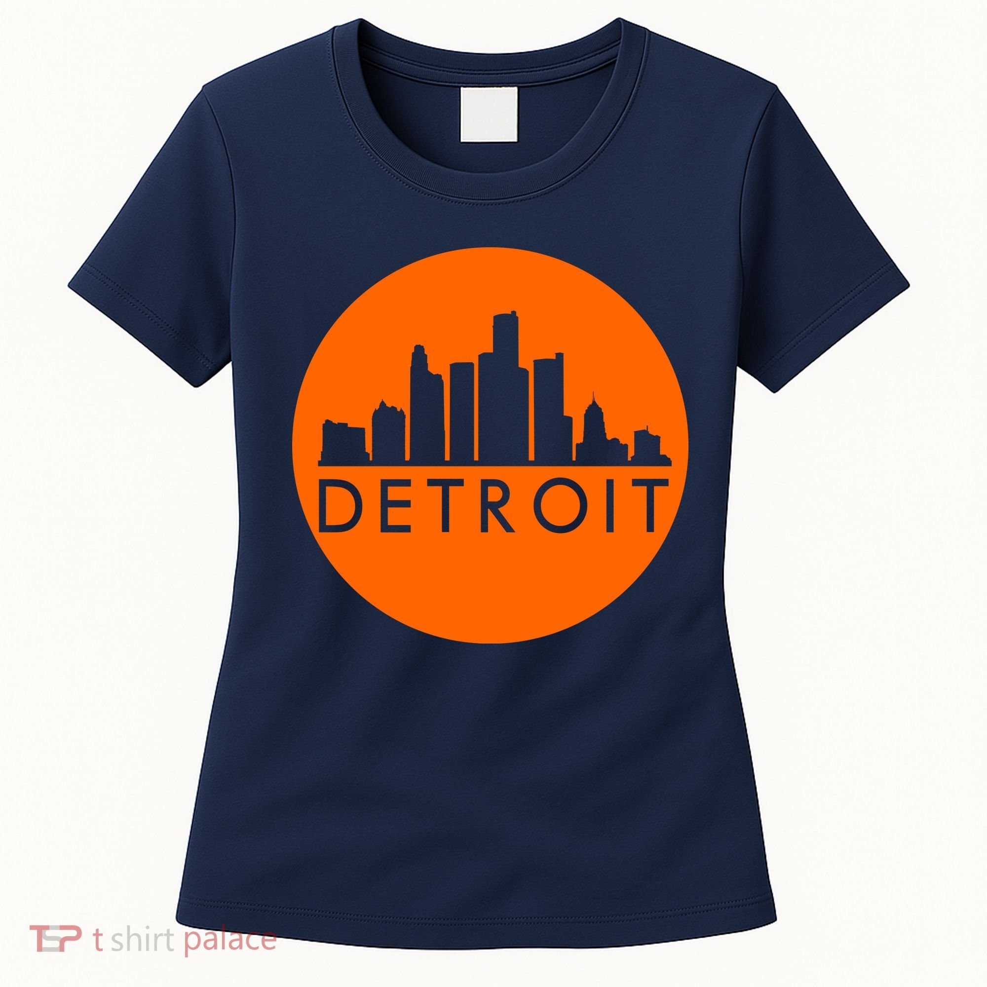 Detroit Simple Orange Logo Women's T-Shirt