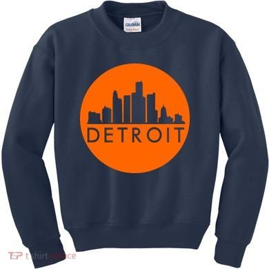 Detroit Simple Orange Logo Kids Sweatshirt