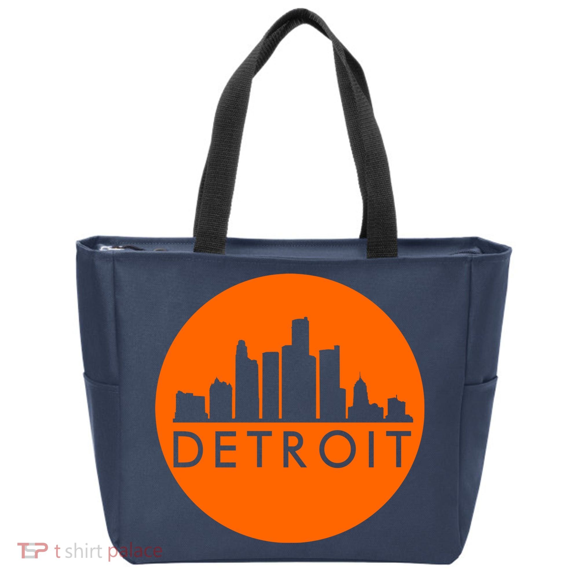 Detroit Simple Orange Logo Tote Bag
