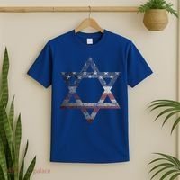 Distressed Star of David Jews Jewish Gifts USA American Flag  T-Shirt thumb 2