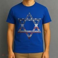Distressed Star of David Jews Jewish Gifts USA American Flag  T-Shirt thumb 3