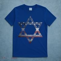 Distressed Star of David Jews Jewish Gifts USA American Flag  T-Shirt thumb 5