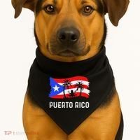 Distressed Style Puerto Rico Frog Puerto Rico USA-Made Doggie Bandana thumb 1