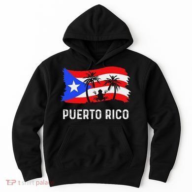 Distressed Style Puerto Rico Frog Puerto Rico Hoodie