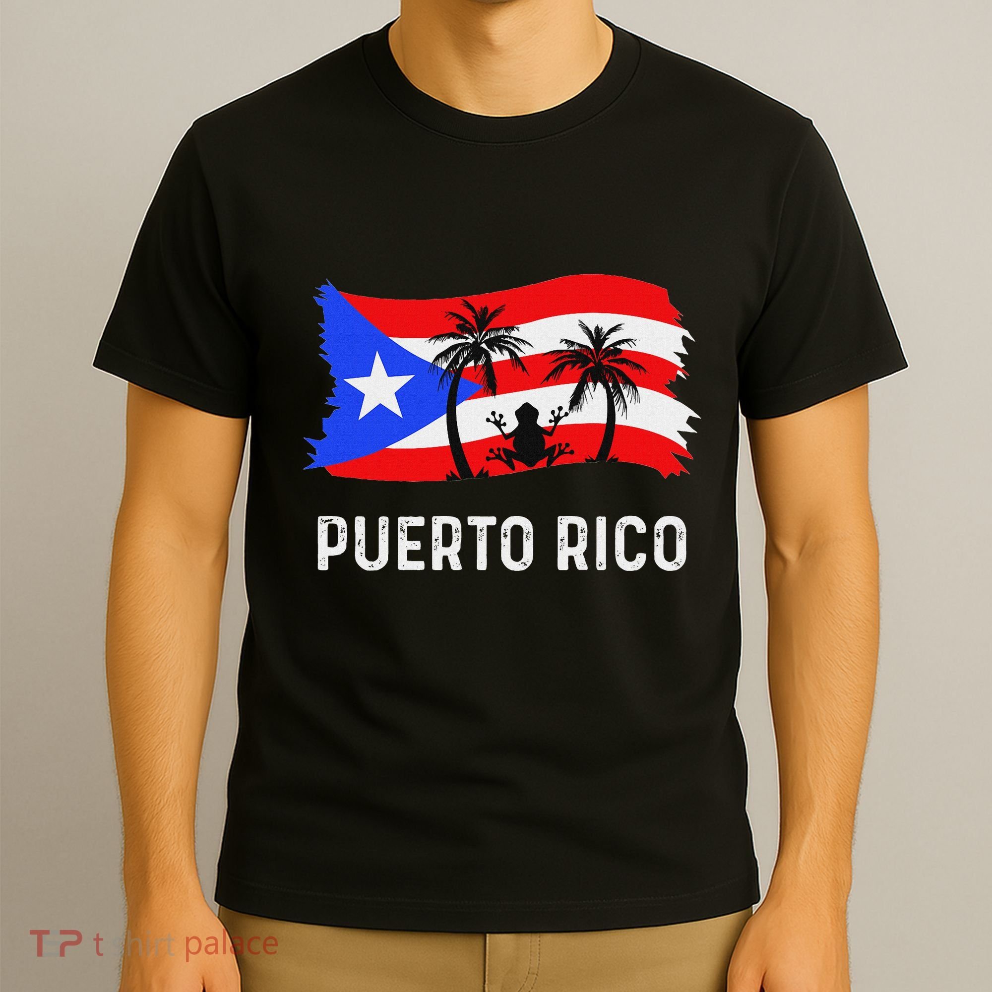 Distressed Style Puerto Rico Frog Puerto Rico T-Shirt
