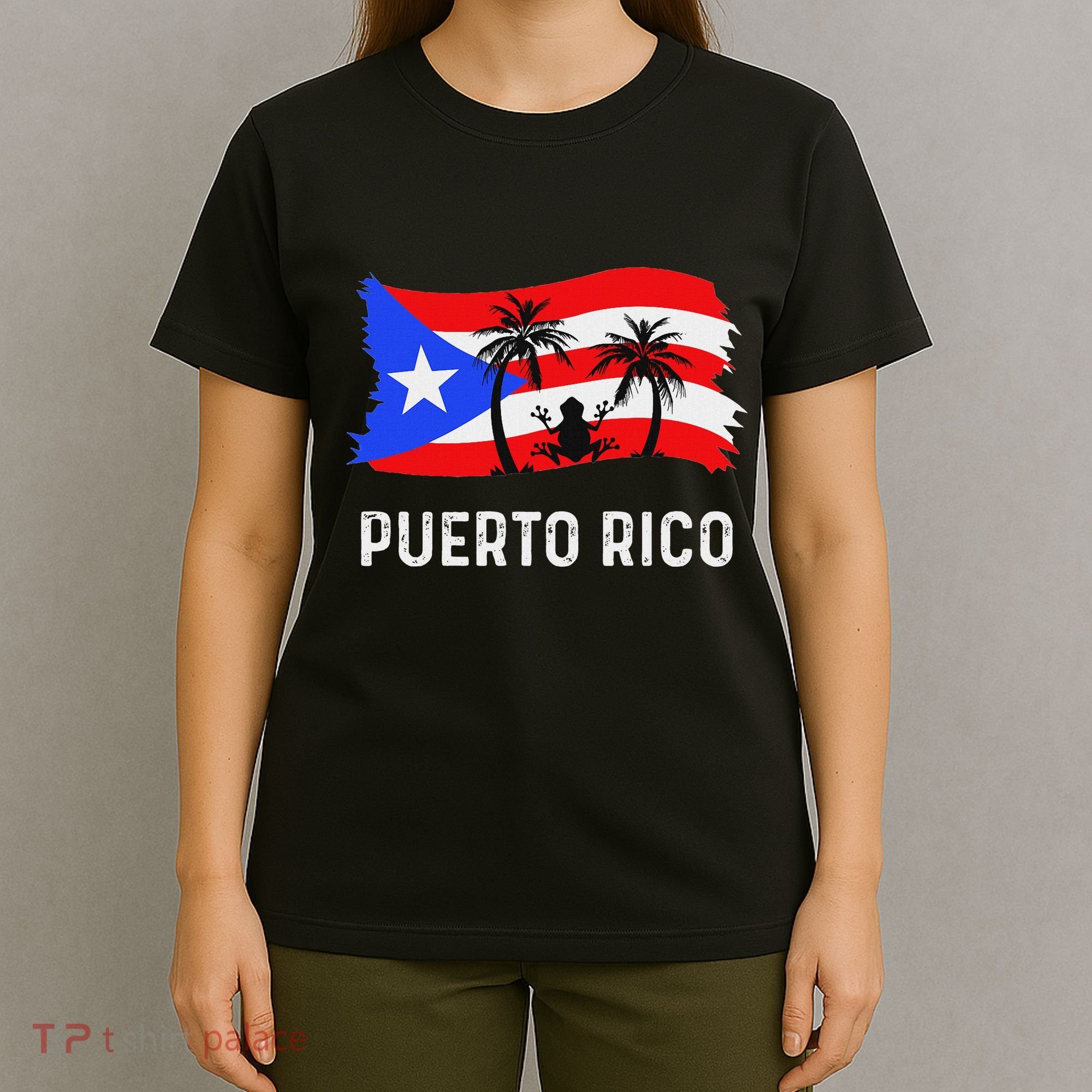Distressed Style Puerto Rico Frog Puerto Rico T-Shirt