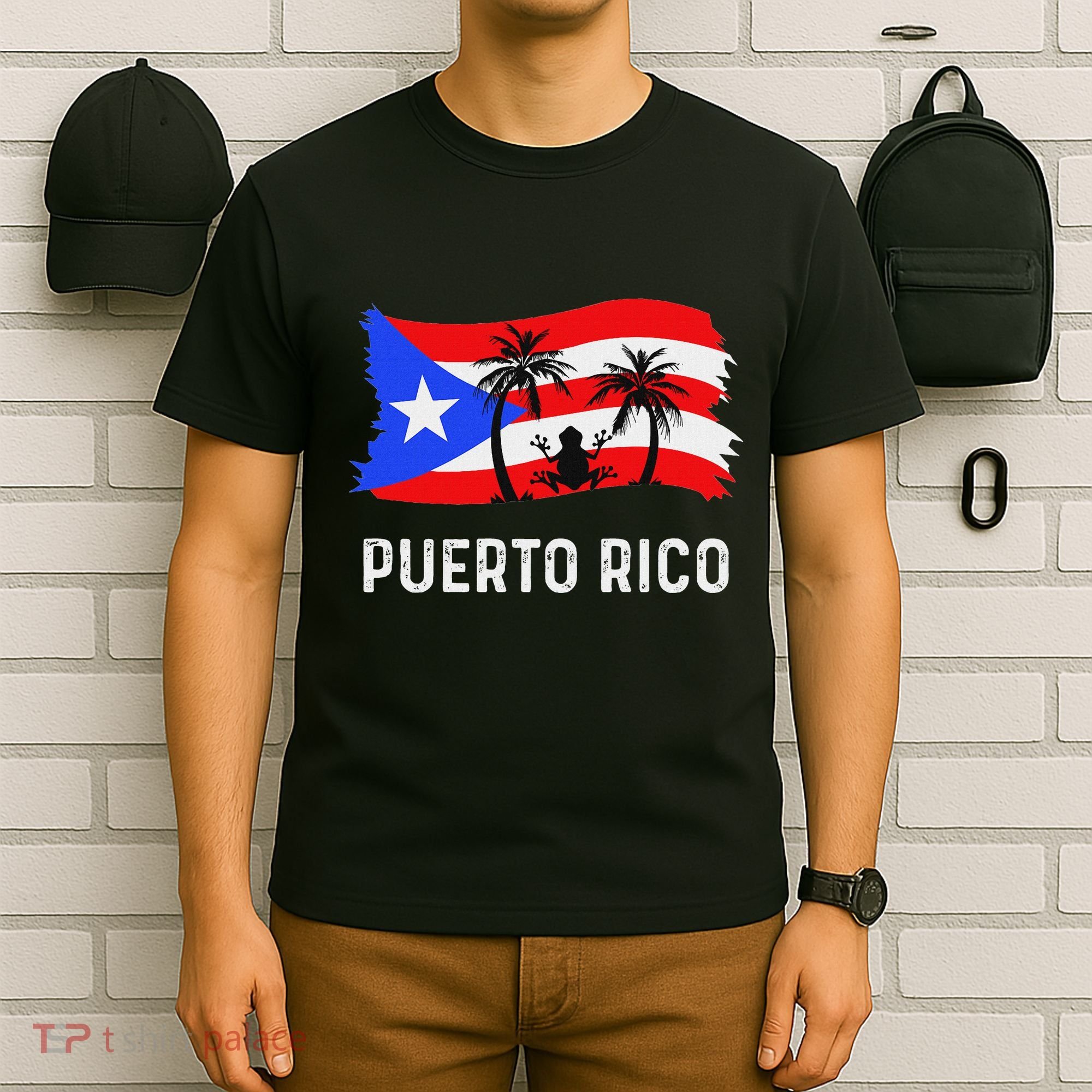 Distressed Style Puerto Rico Frog Puerto Rico T-Shirt