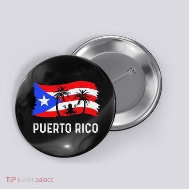 Distressed Style Puerto Rico Frog Puerto Rico Button