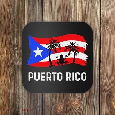 Distressed Style Puerto Rico Frog Puerto Rico Coaster