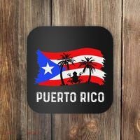 Distressed Style Puerto Rico Frog Puerto Rico Coaster thumb 0