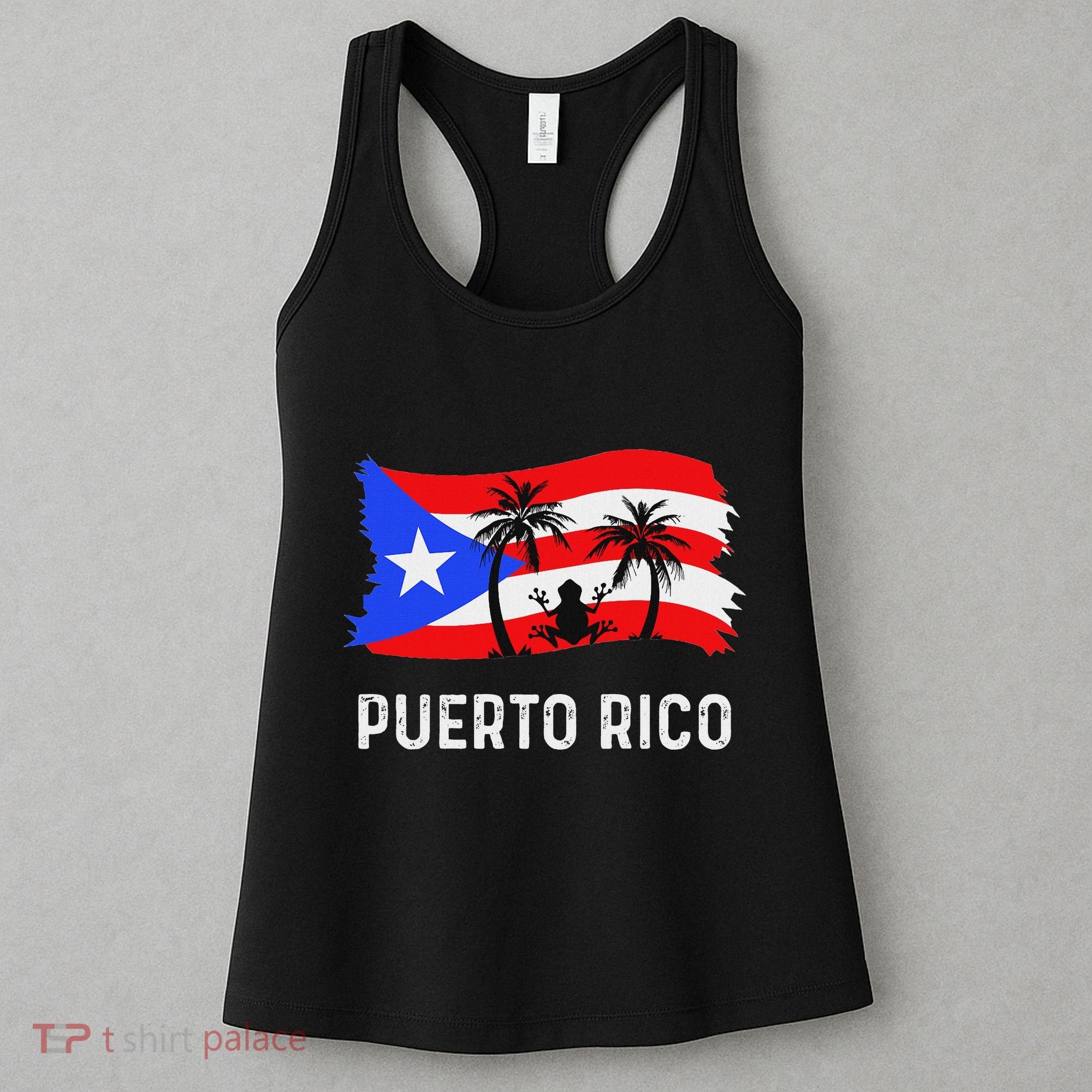 Distressed Style Puerto Rico Frog Puerto Rico Women's Tank Top