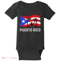 Distressed Style Puerto Rico Frog Puerto Rico Baby Bodysuit thumb 0