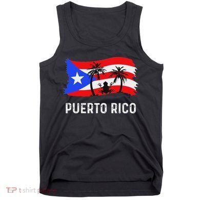 Distressed Style Puerto Rico Frog Puerto Rico Tank Top