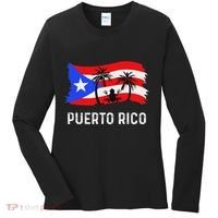 Distressed Style Puerto Rico Frog Puerto Rico Women's Long Sleeve Shirt thumb 0