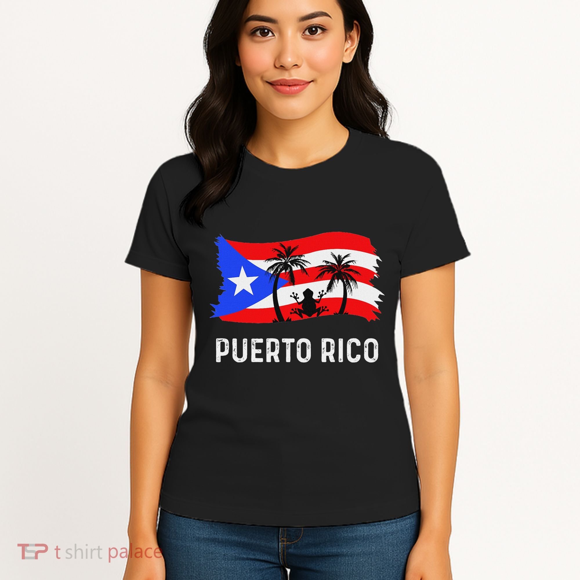 Distressed Style Puerto Rico Frog Puerto Rico Women's T-Shirt