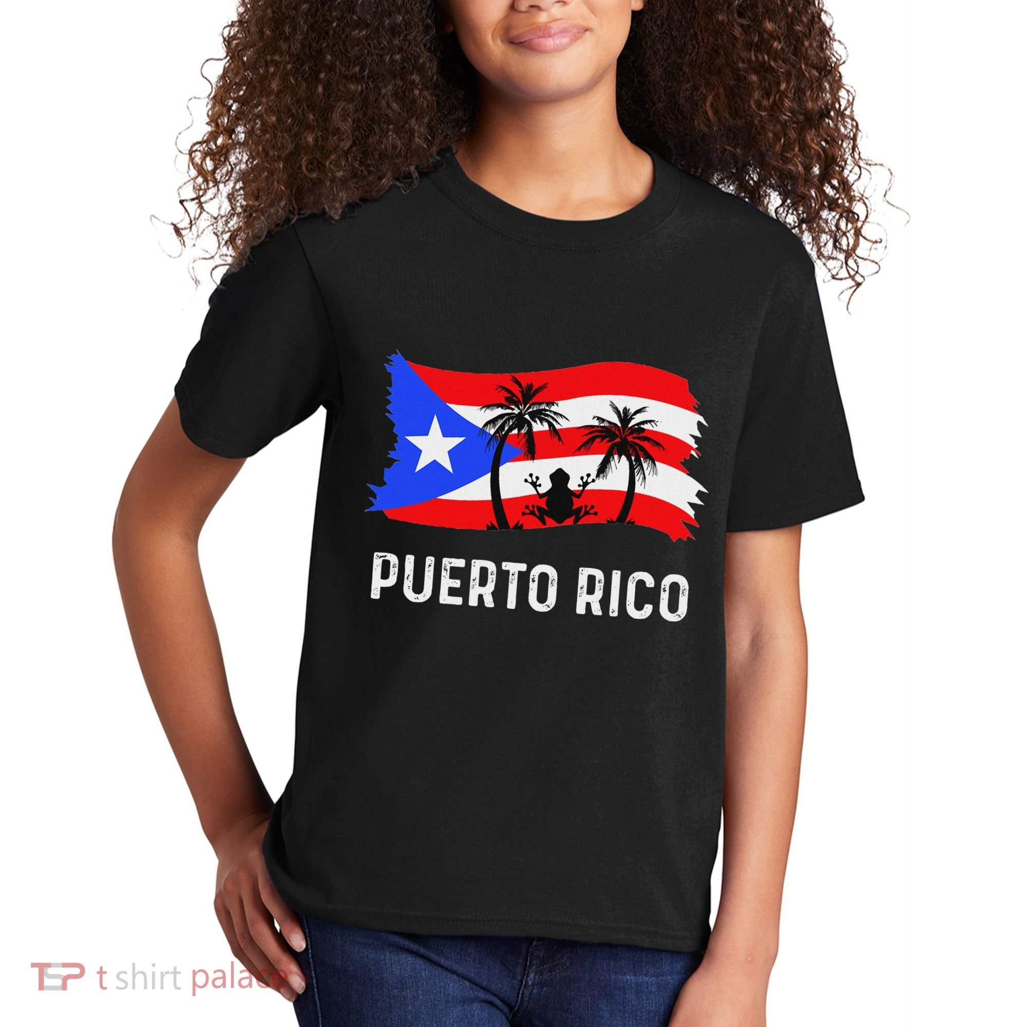 Distressed Style Puerto Rico Frog Puerto Rico Kids T-Shirt