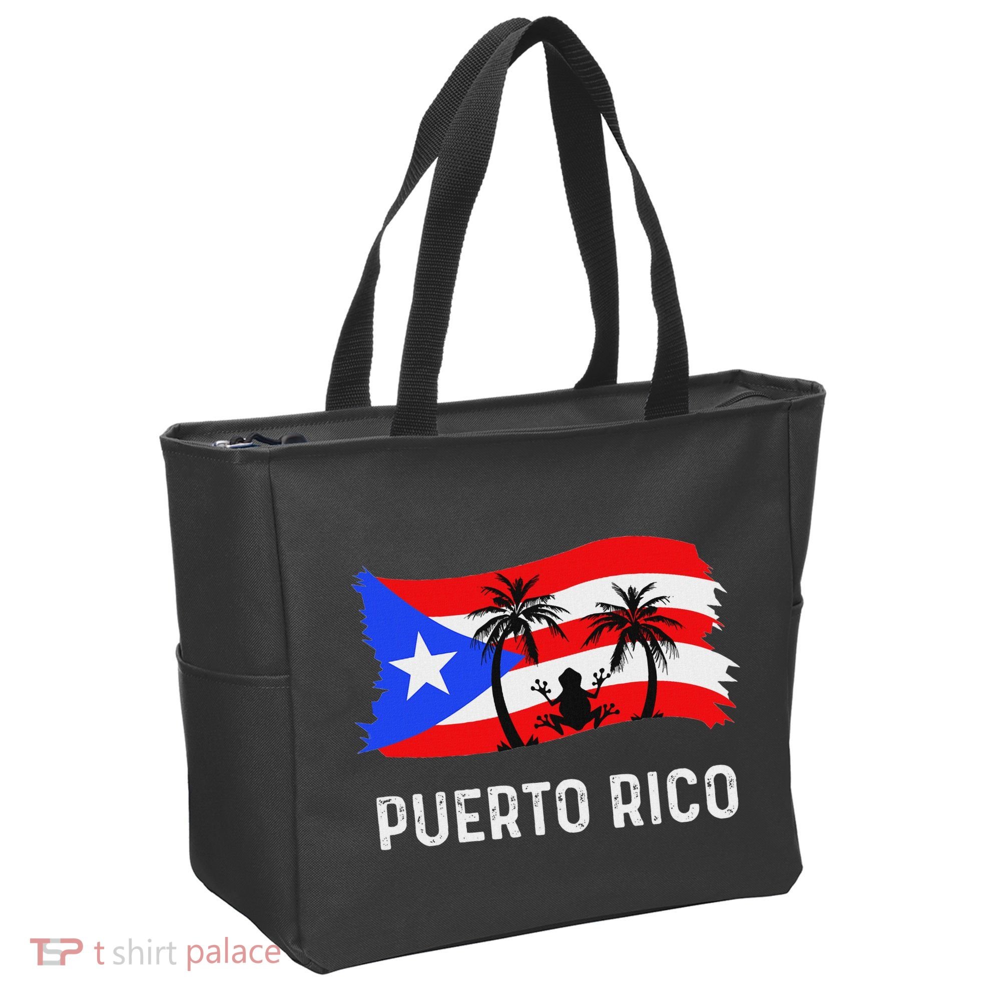 Distressed Style Puerto Rico Frog Puerto Rico Tote Bag