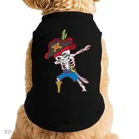 Dabbing Skeleton Pirate Halloween Idea Gift Doggie Tank thumb 0