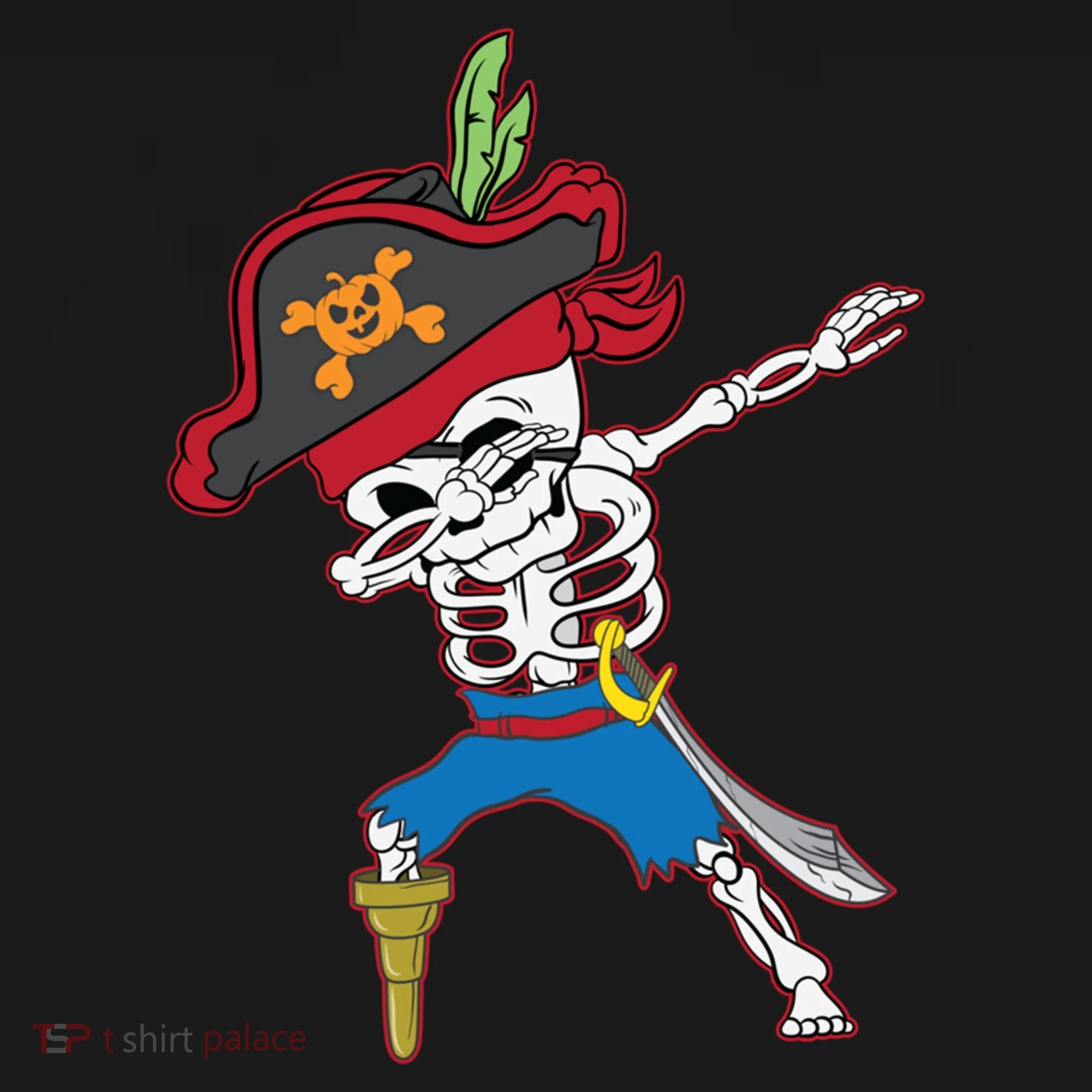 Dabbing Skeleton Pirate Halloween Idea Gift Doggie Tank