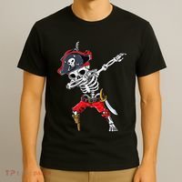 Dabbing Skeleton Pirate Halloween Kids Jolly Roger T-Shirt thumb 3