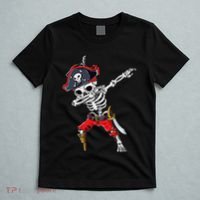 Dabbing Skeleton Pirate Halloween Kids Jolly Roger T-Shirt thumb 5
