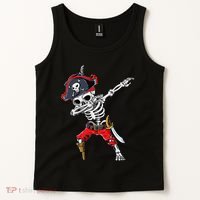 Dabbing Skeleton Pirate Halloween Kids Jolly Roger Tank Top thumb 2
