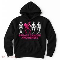 Dabbing Skeleton Pink Ribbon Breast Cancer Halloween Hoodie thumb 0