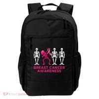 Dabbing Skeleton Pink Ribbon Breast Cancer Halloween Backpack thumb 0